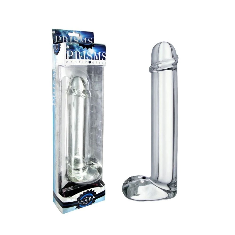 Sukra 8 Inch Clear Realistic Dong Glass Dildo