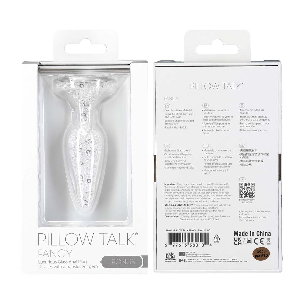Pillow Talk Fancy Luxurious Glass Tapered Mini Anal Plug