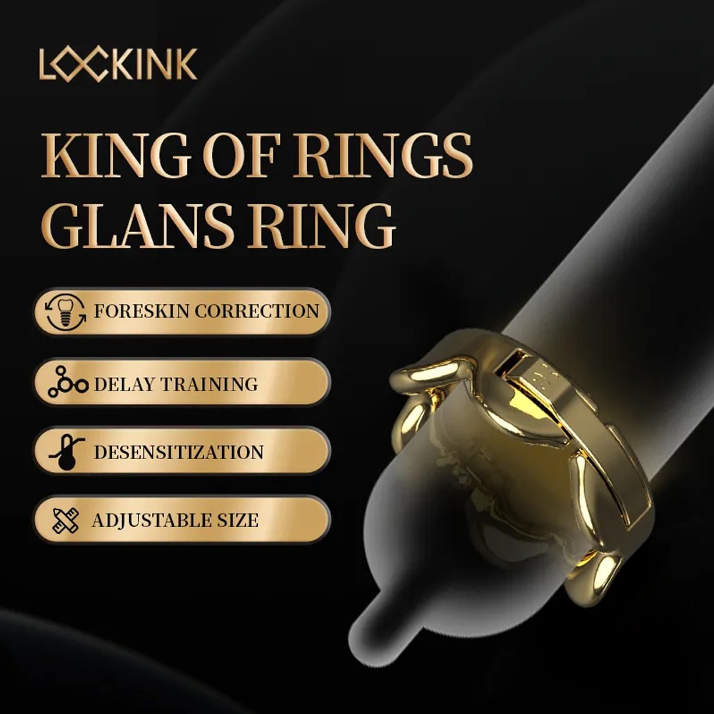 LOCKINK Ring of Kings - Gold Plated Alloy Easy Clasp Glans Ring