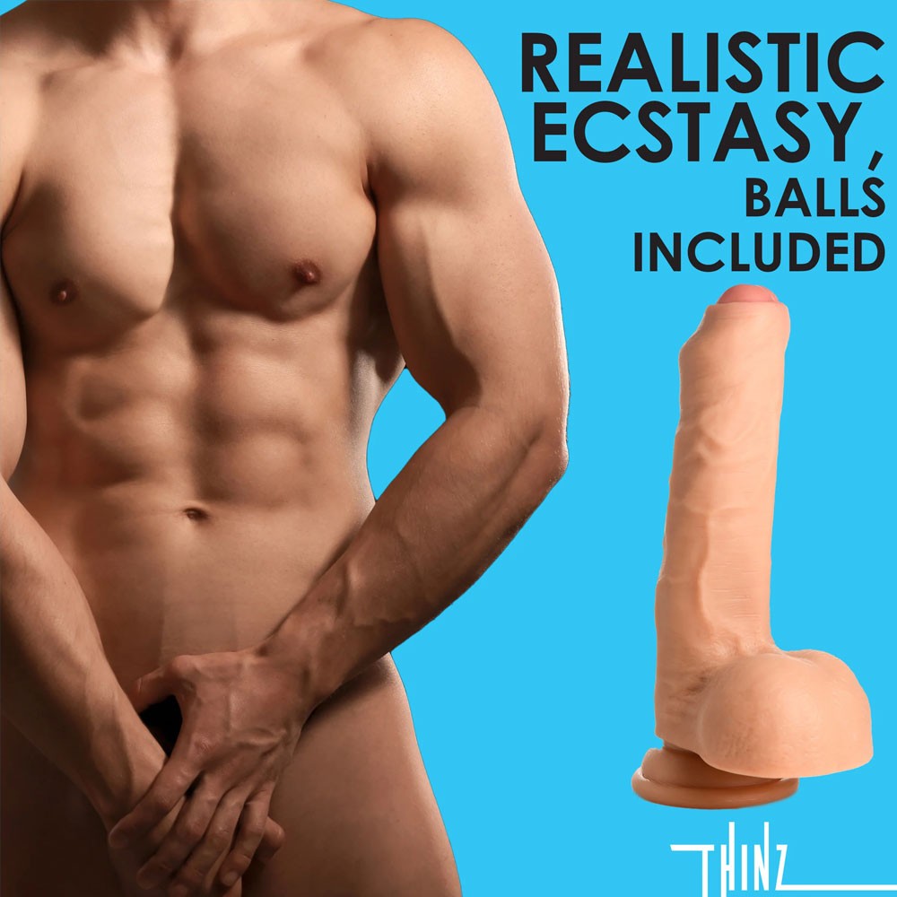 Thinz 7 inch Uncut Dildo With Balls s