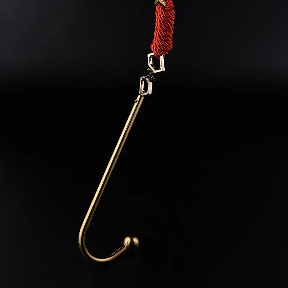 LOCKINK Adjustable Gold Anal Hook with Collar Connector