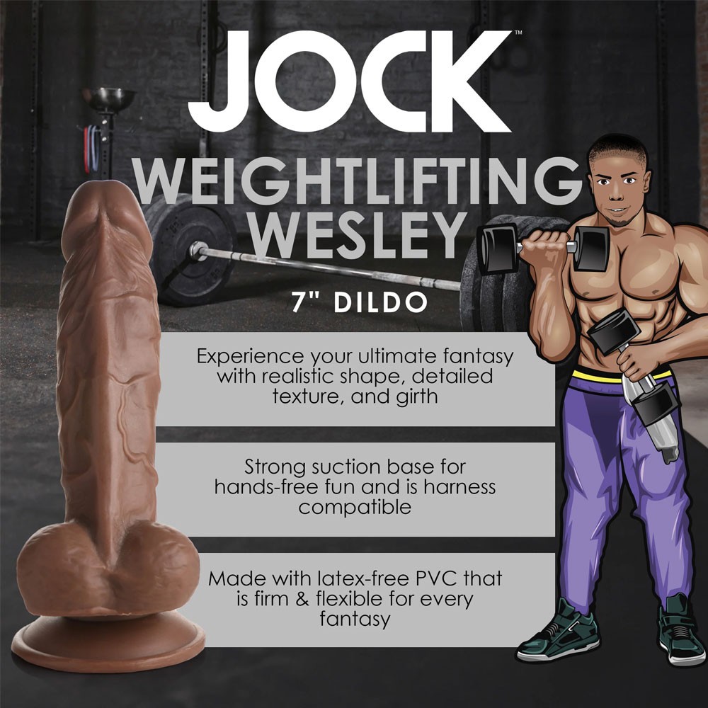 JOCK Weightlifting Wesley 7 In Realistic Dildo with Balls