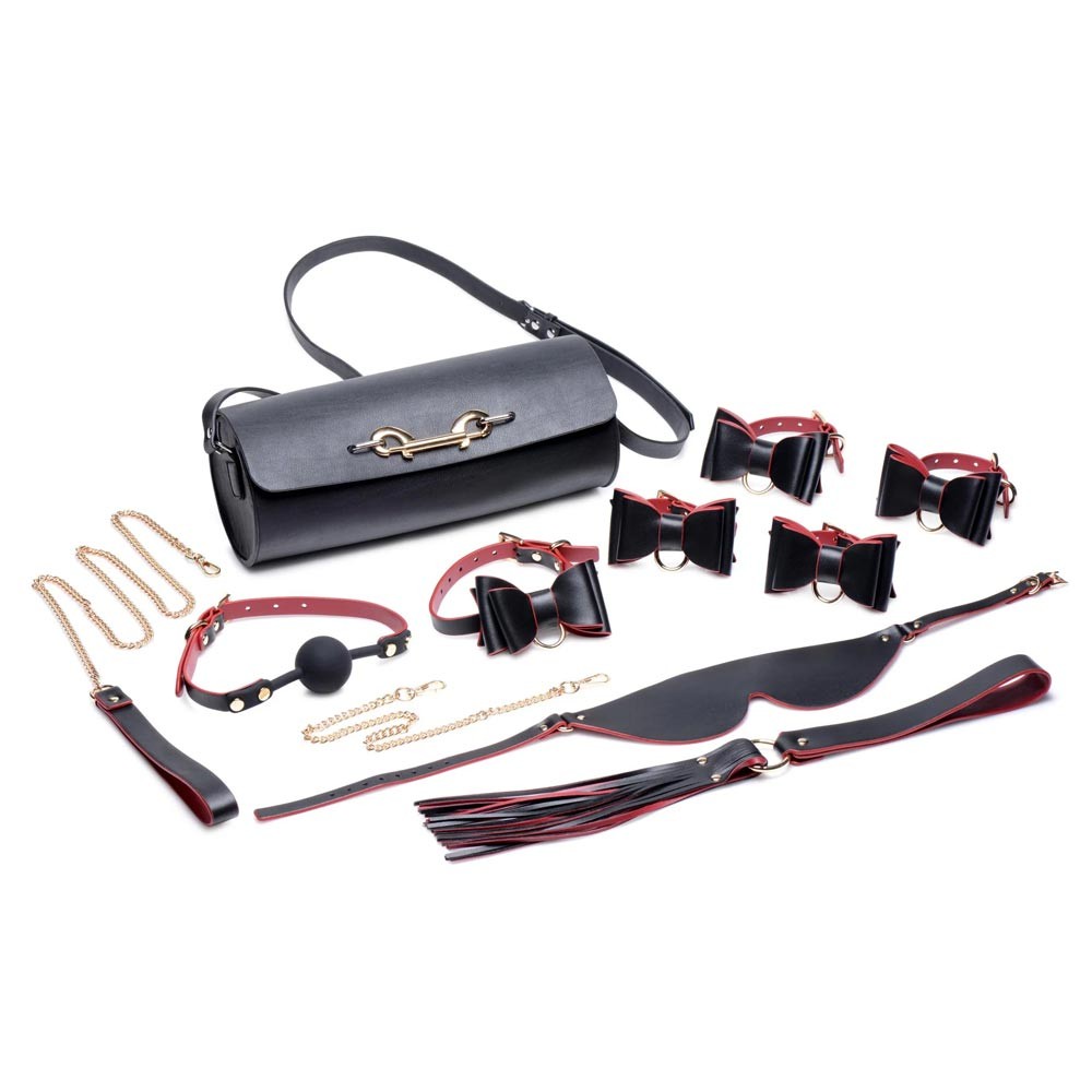 Master Series Bondage To Go Black & Red Bow Bondage Set w/Carry Case1