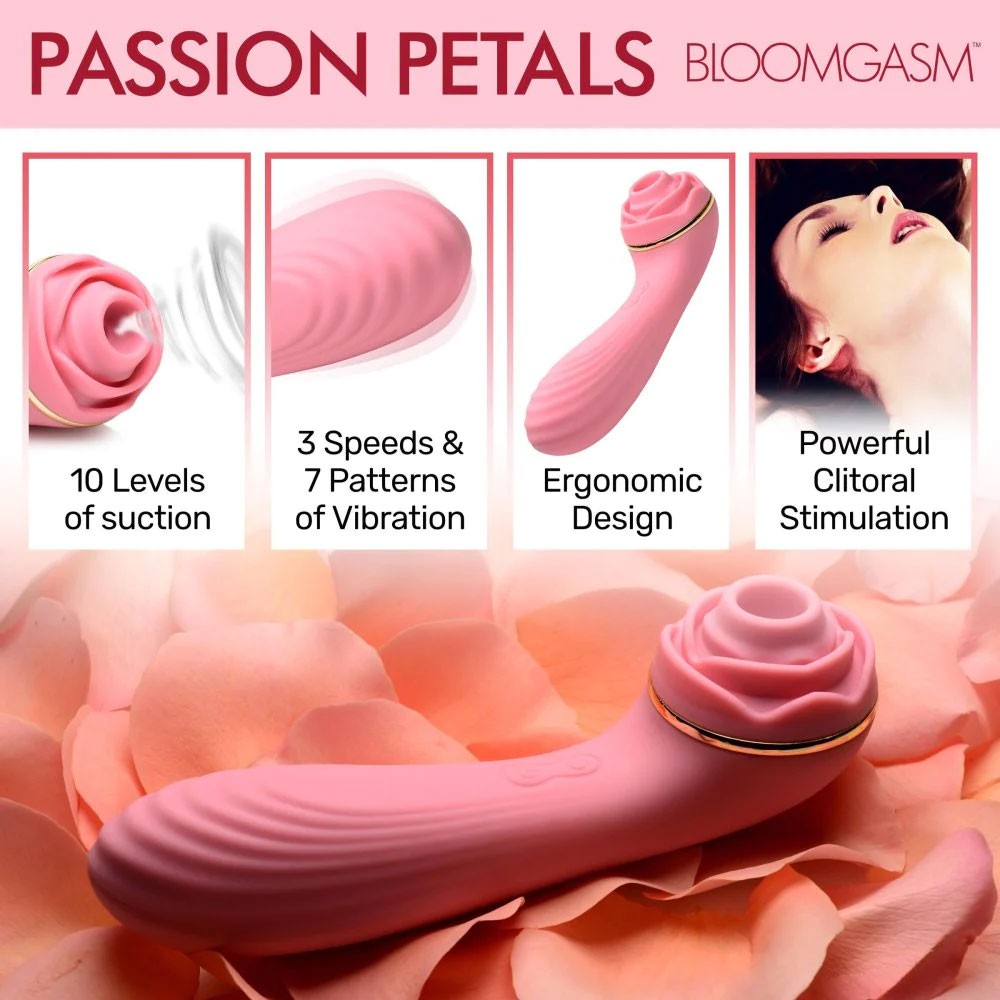 Bloomgasm Passion Petals 10X Silicone Suction Rose Vibrator sss