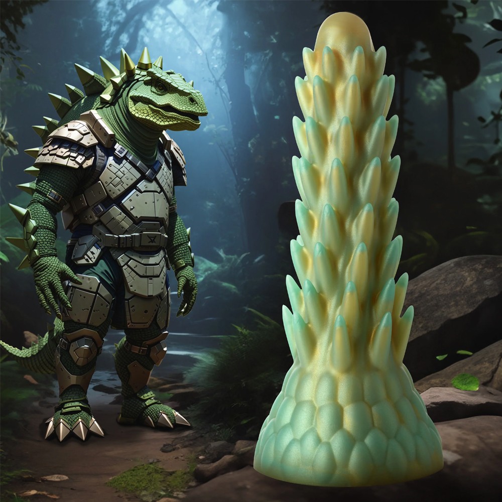 XR Brands Stegosaurus Spiky Reptile Silicone Dildo