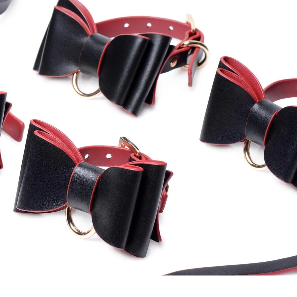 Master Series Bondage To Go Black & Red Bow Bondage Set w/Carry Case12345