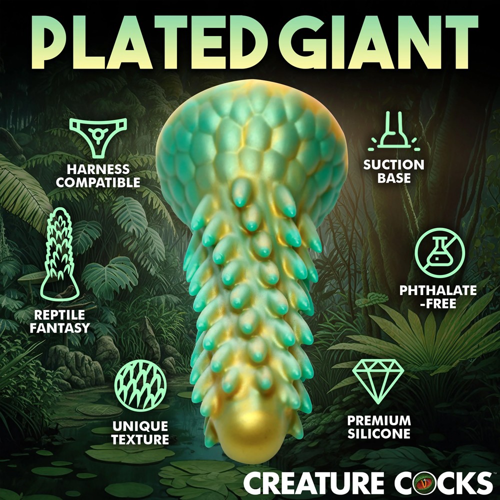 XR Brands Stegosaurus Spiky Reptile Silicone Dildo