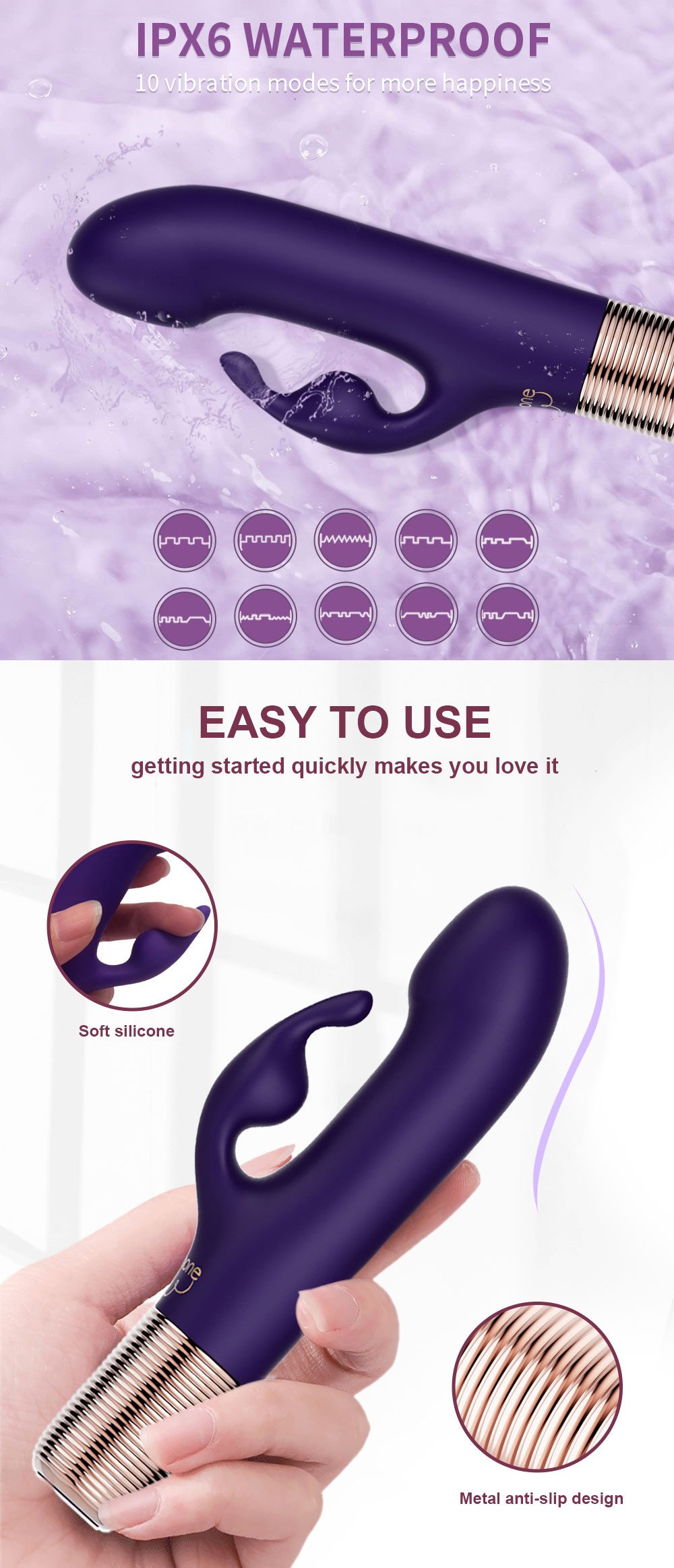 Rabbit Vibrator with Clitoral Stimulation Design Premium12