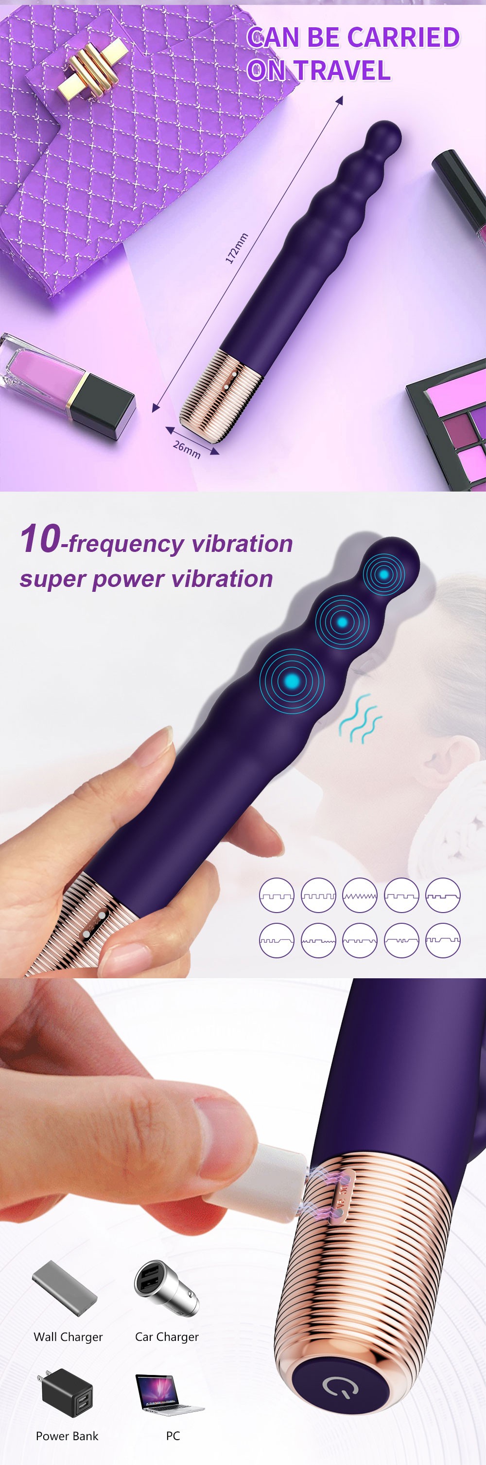 Wand Vibrators Super Stimulating Heated Magnetic Charging123