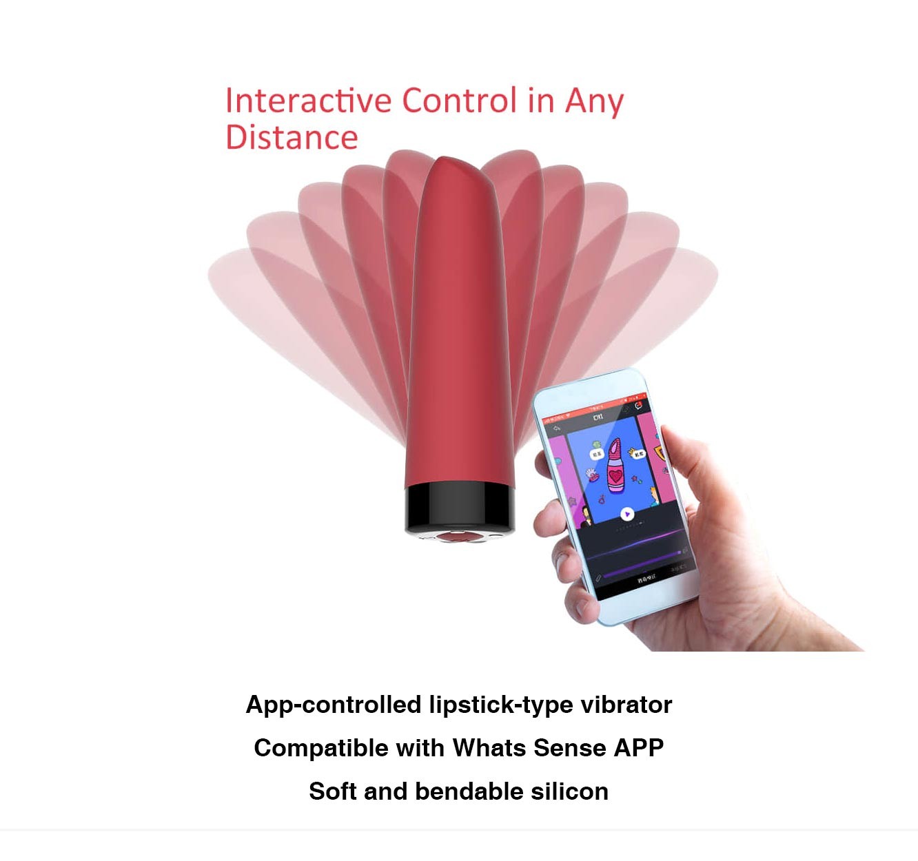 App-controlled Lipstick-type vibrator s