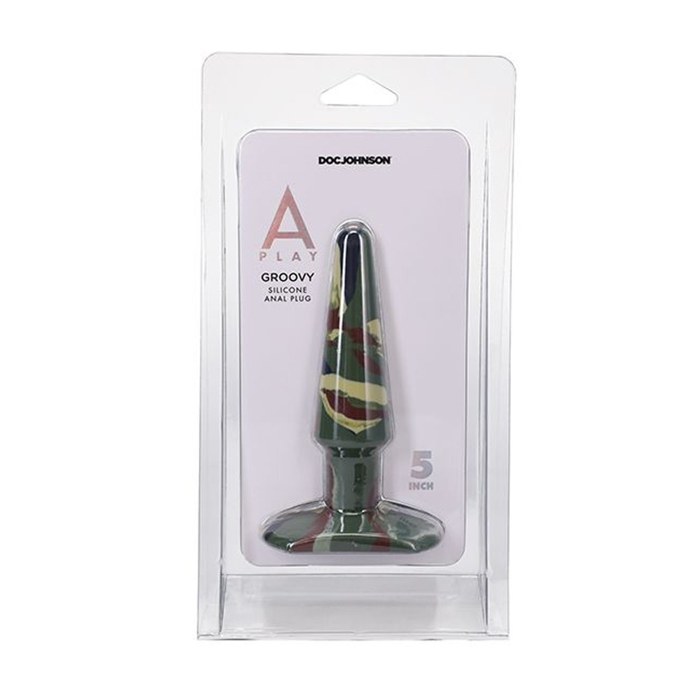 Doc Johnson A-Play Groovy 5 Inch Silicone Anal Plug Camouflage