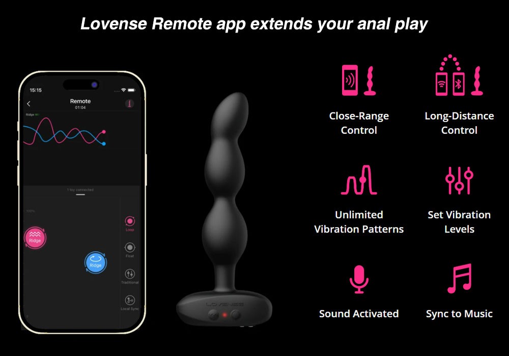 Lovense Ridge App-controlled Vibrating And Rotating Anal Beads ssssss
