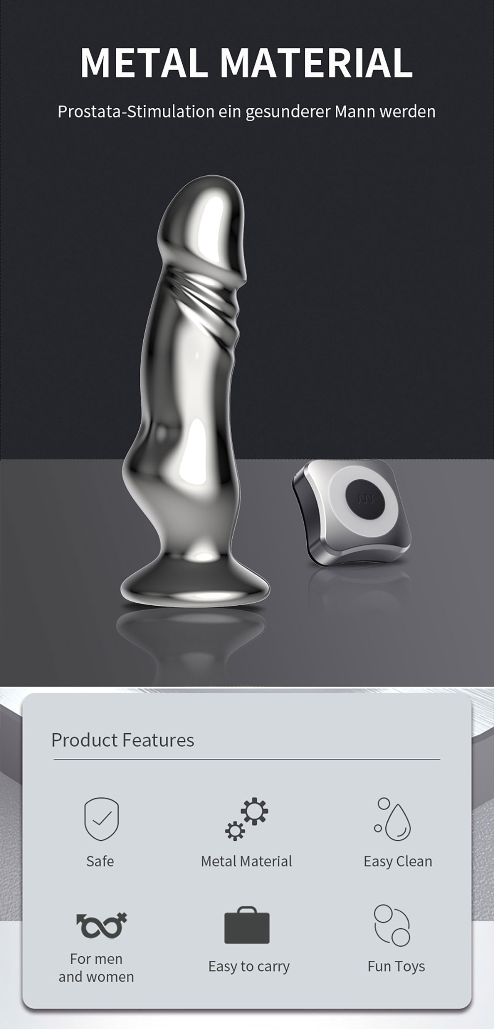 Anal Dildo Vibrator with Remote Control for Men & Women