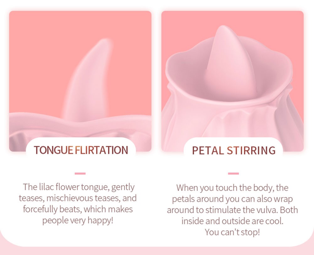 Rose Vibrator with Tongue Licking & 10 Vibrating Modes