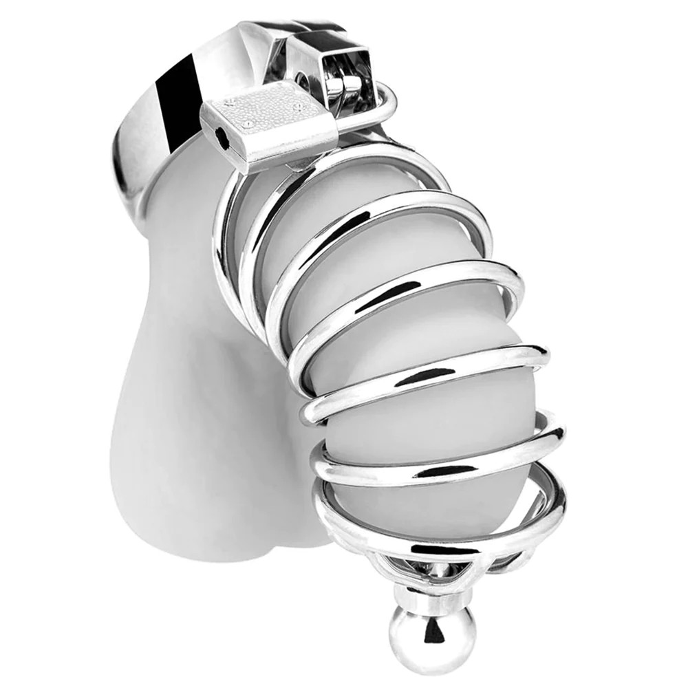 Blue Line Urethral Play Cage Male Cock Chastity Cage