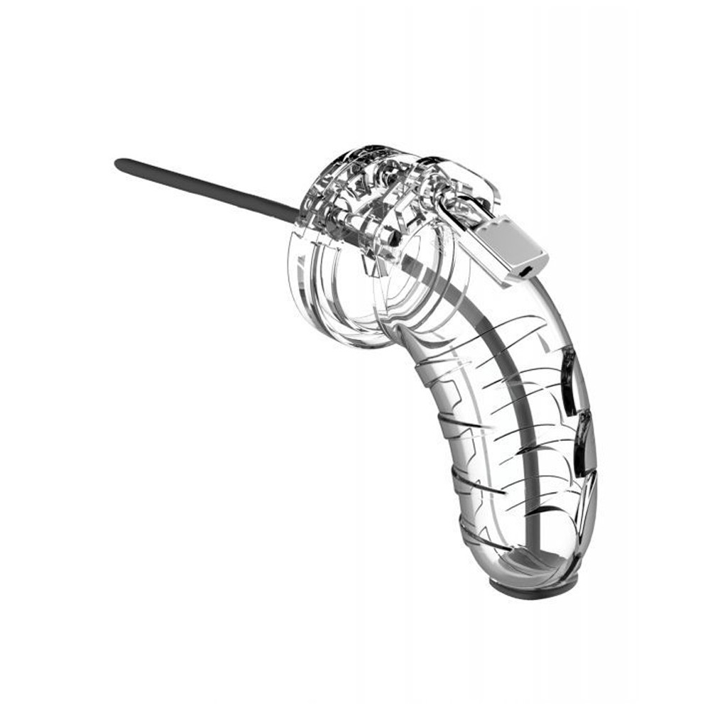 Shots Man Cock Cage 4.5" with Silicone Urethral Sounding