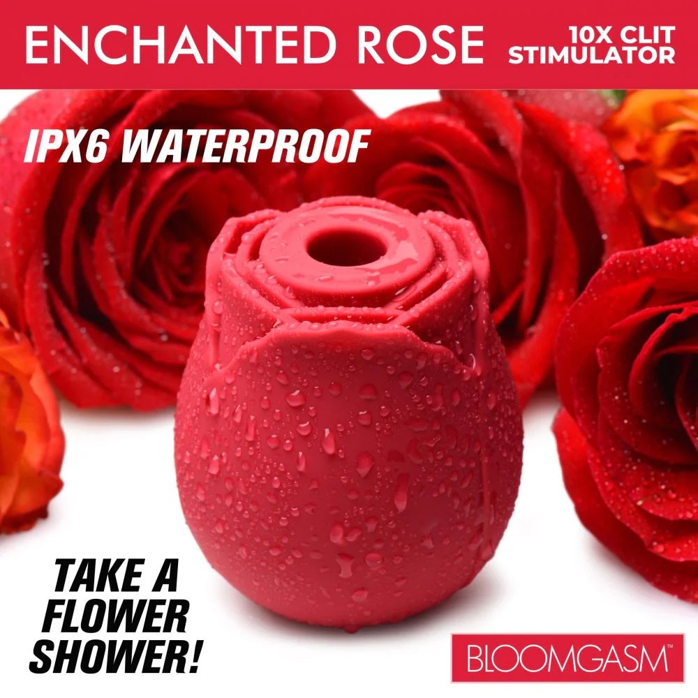 XR Brands Enchanted Rose 10X Clit Stimulator with Case