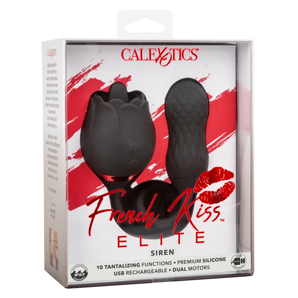 CalExotics French Kiss Elite Siren Dual Head Rose Stimulation Vibrator