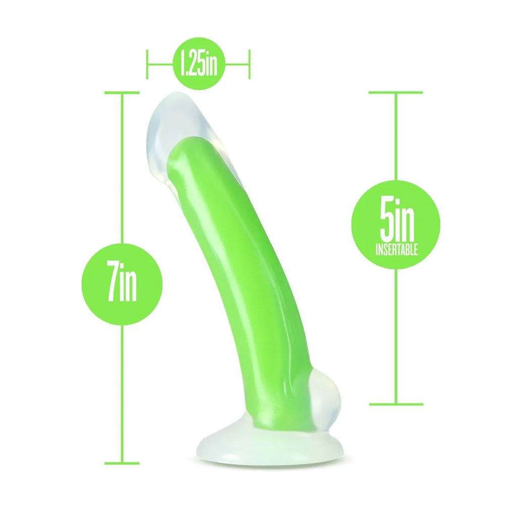 Blush Neo Elite Omnia 7 Inch Dildo Glow In The Dark Neon Green ss