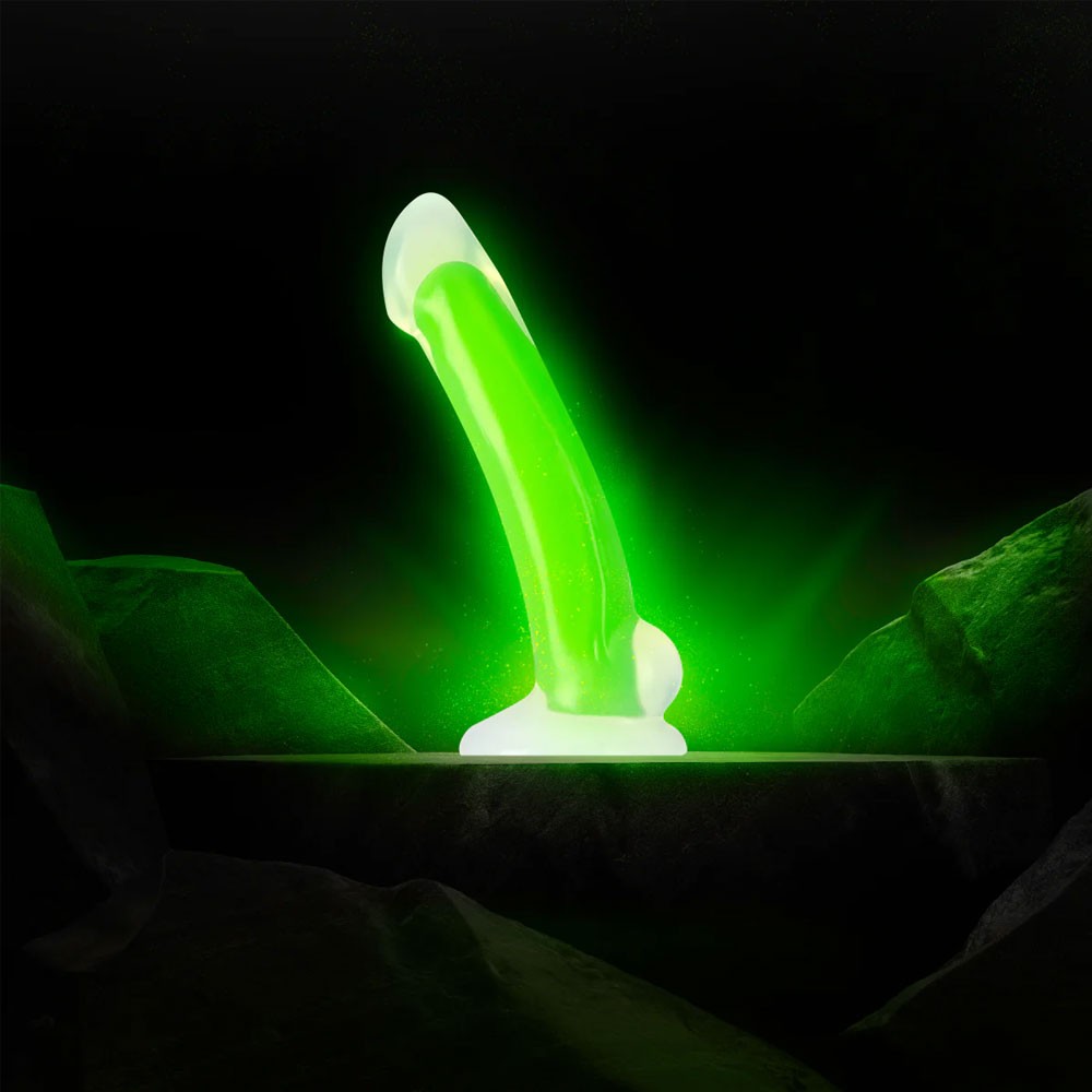 Blush Neo Elite Omnia 7 Inch Dildo Glow In The Dark Neon Green sss