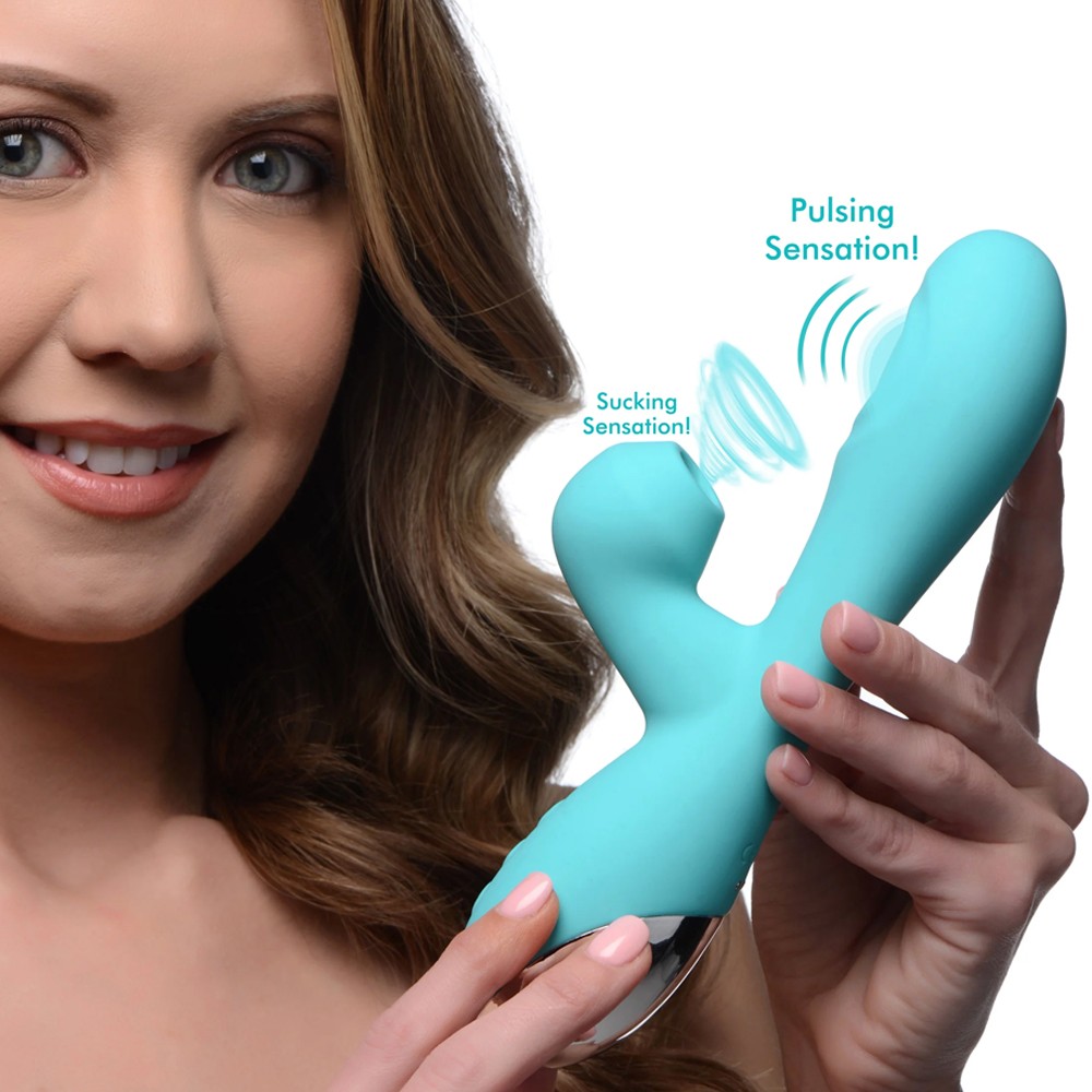 XR Brands Shegasm 5 Star 10X Silicone Suction & Pulsating Rabbit Vibrator