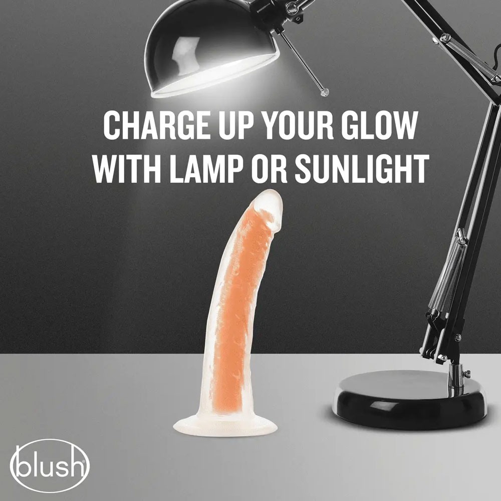 Blush Neo Elite Lavo 7 Inch Dildo Glow In The Dark Neon Orange sss