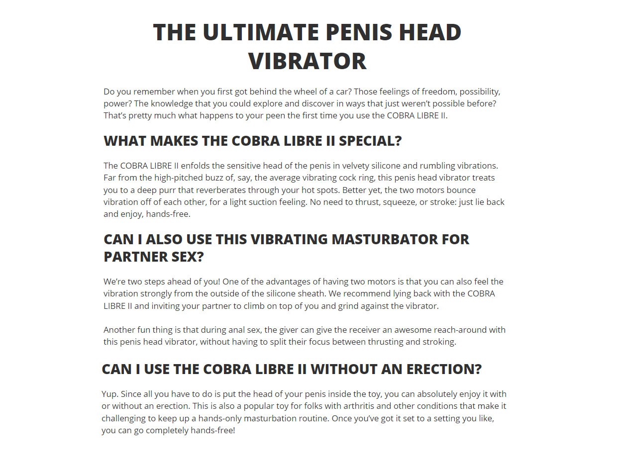 FUN FACTORY Cobra Libre II Penis Head Vibrator Male Masturbator