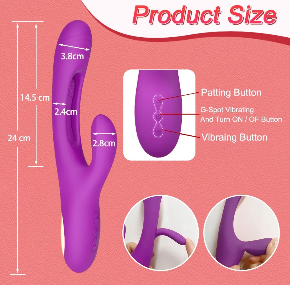 Rabbit Tapping G-Spot Patting Vibrator with Powerful 21 Modes