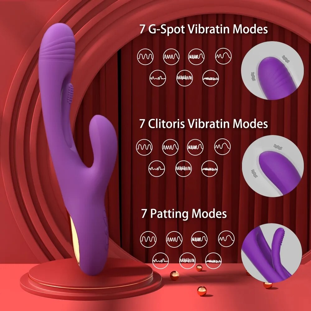 Rabbit Tapping G-Spot Patting Vibrator with Powerful 21 Modes