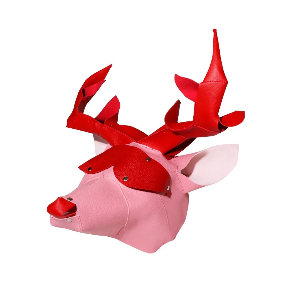 Deer Headgear Bondage Hood Mask for Cosplay SM Game