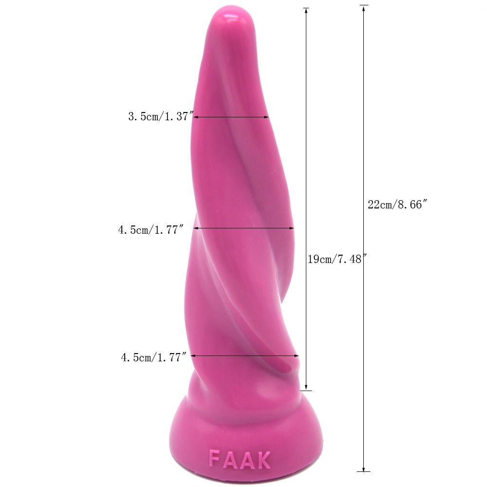 FAAK Silicone Twist Drill Suction Cup 8 Inch Dildo Anal Plug