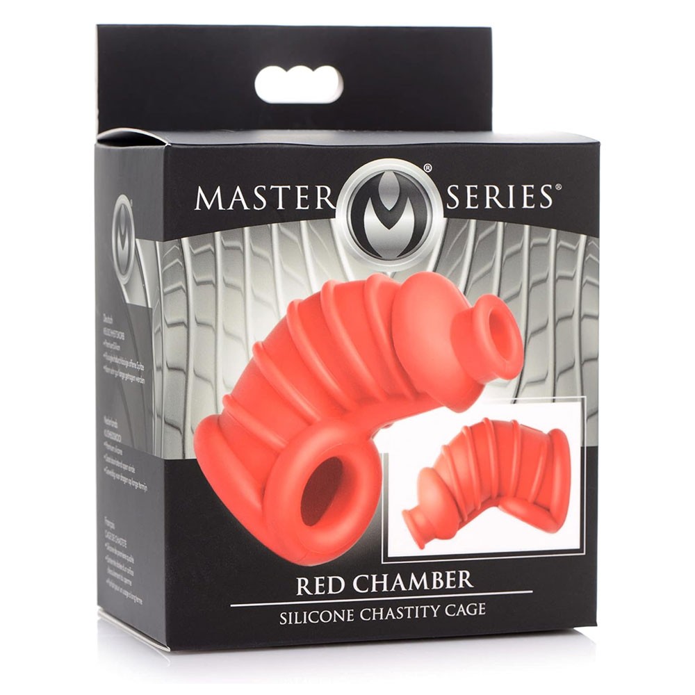 Master Series Crimson Chamber Silicone Chastity Cage