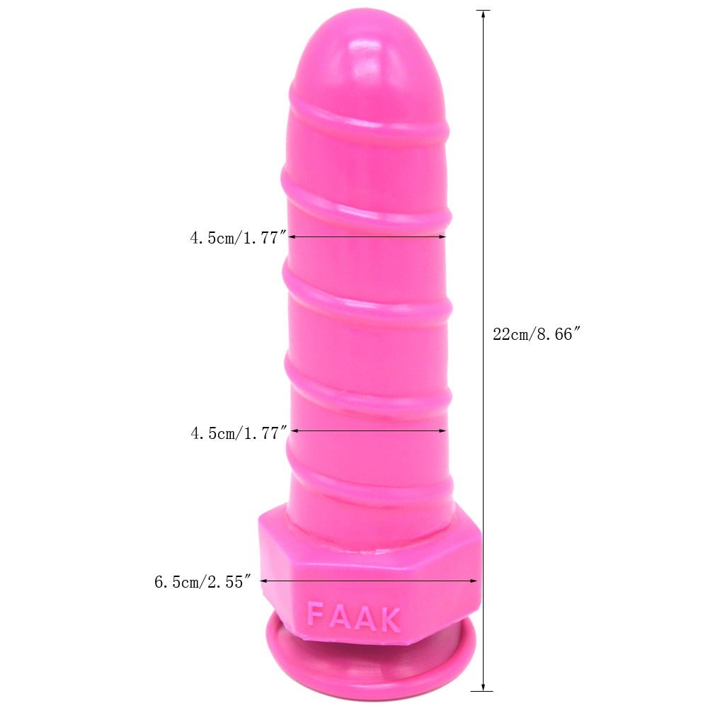 FAAK Silicone Round Head Simulated Suction Cup 8 Inch Dildo Anal Plugs