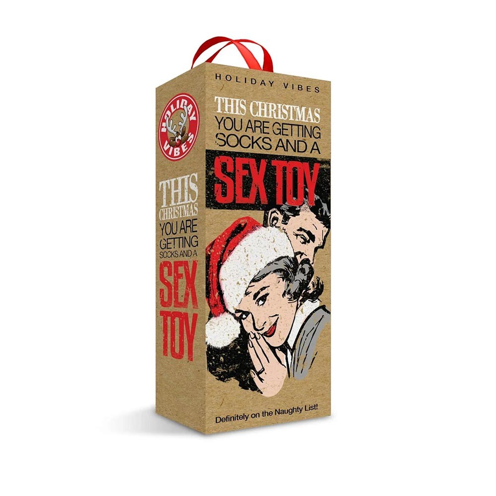 Naughty List Gift Socks And A Sex Toy 4 In. Multi-speed Vibe