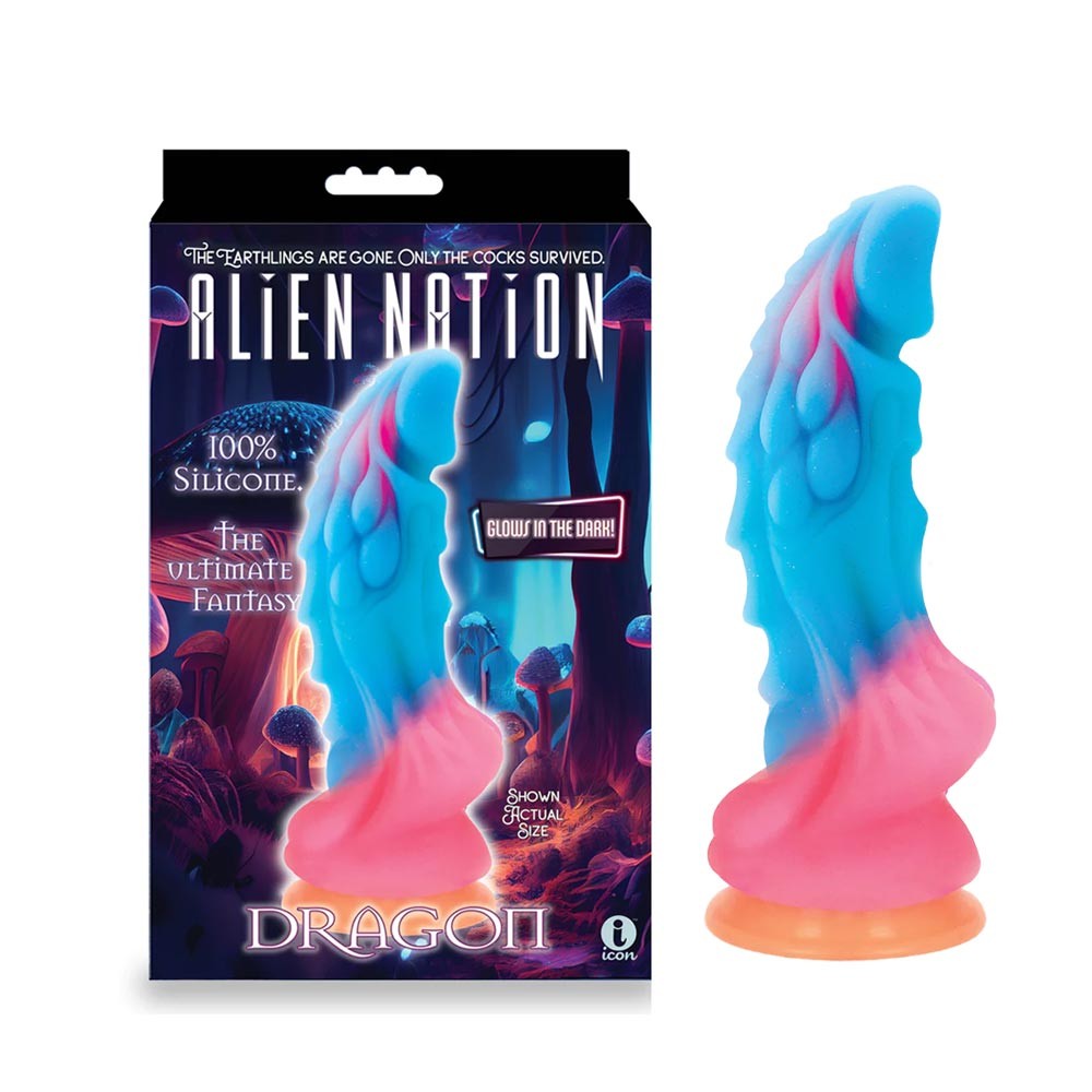 Alien Nation Glow Dragon Silicone Glow in the Dark Creature Dildo