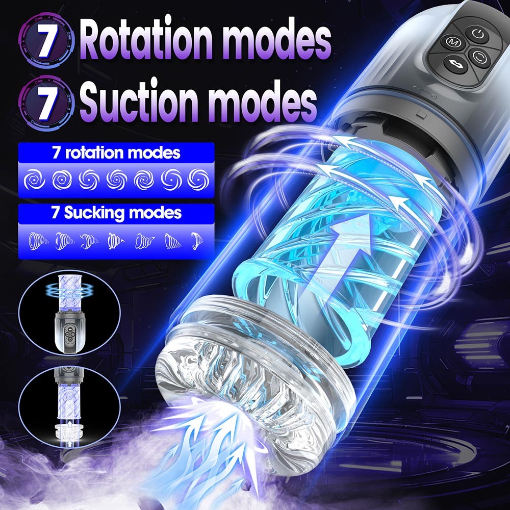 Aierle Suction Thrusting Vibrator Masturbation Cup with Tougue Licking