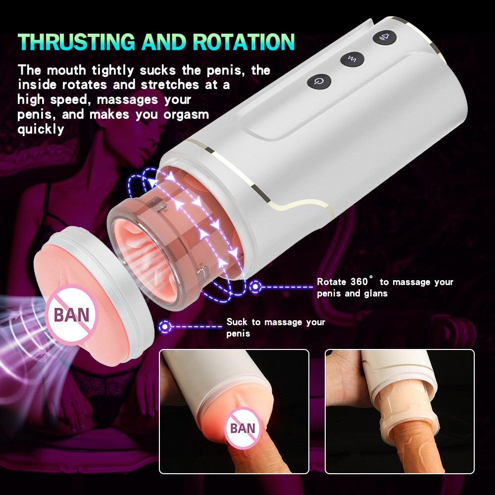 Aierle Automatic Thrusting & 360 Rotation Male Masturbation Cup