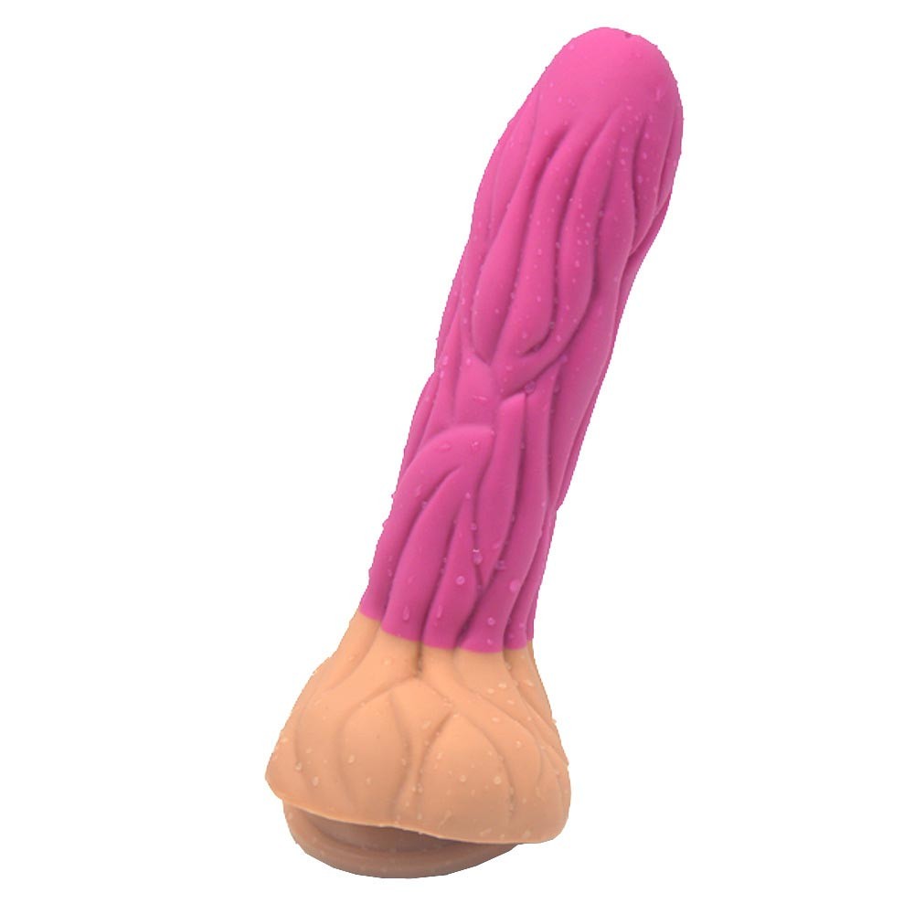 FAAK Bitter Gourd Simulation With Testicles 9 Inch Silicone Dildo
