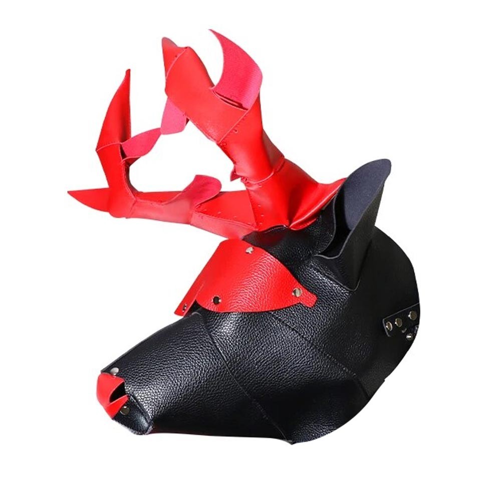 Deer Headgear Bondage Hood Mask for Cosplay SM Game