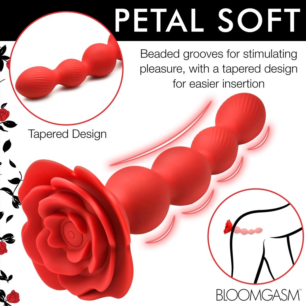 Bloomgasm Rose Twirl 10X Vibrating & Rotating Anal Beads ss