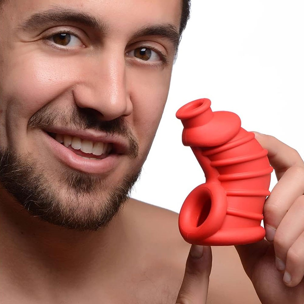 Master Series Crimson Chamber Silicone Chastity Cage