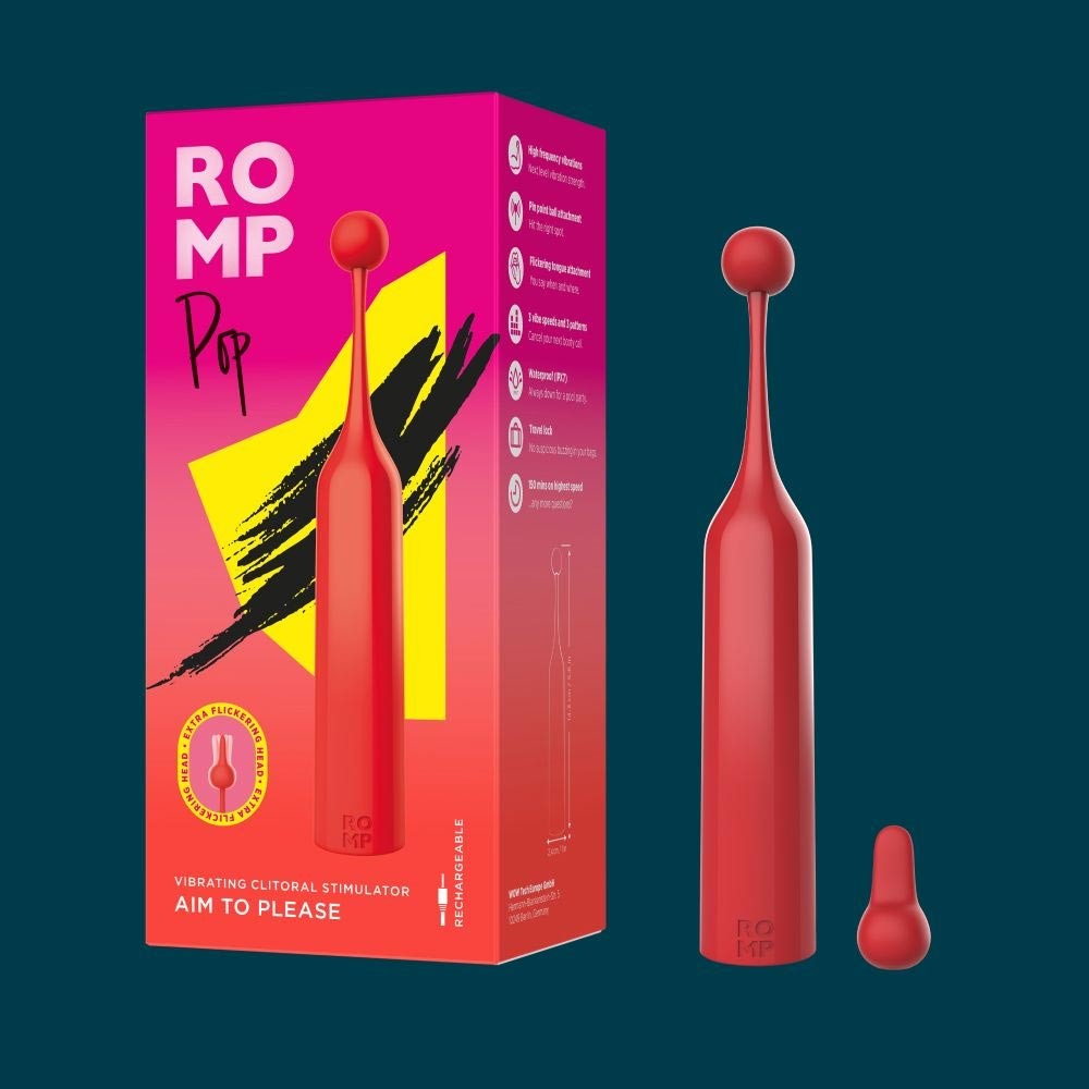 ROMP Pop Vibrating Clitoral Stimulator with Replaceable Attachment