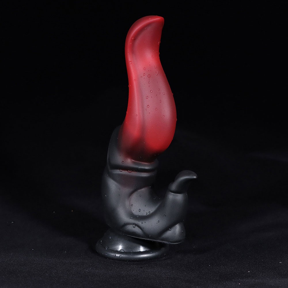 Fantasy Double Tongue Liquid Silicone 7 Inch Dildo with Suction Cup
