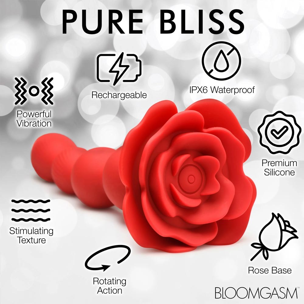 Bloomgasm Rose Twirl 10X Vibrating & Rotating Anal Beads ssss