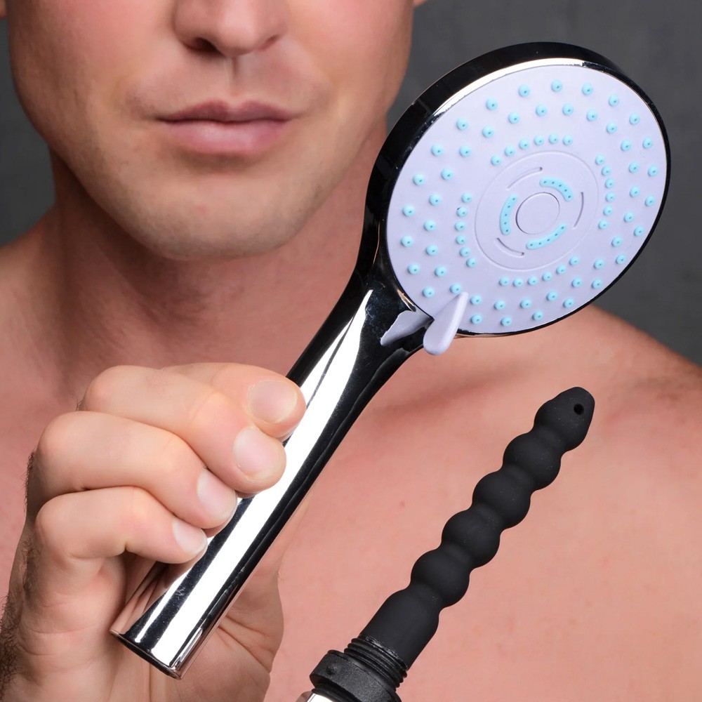 Shower Head with Silicone Enema Nozzle Douche