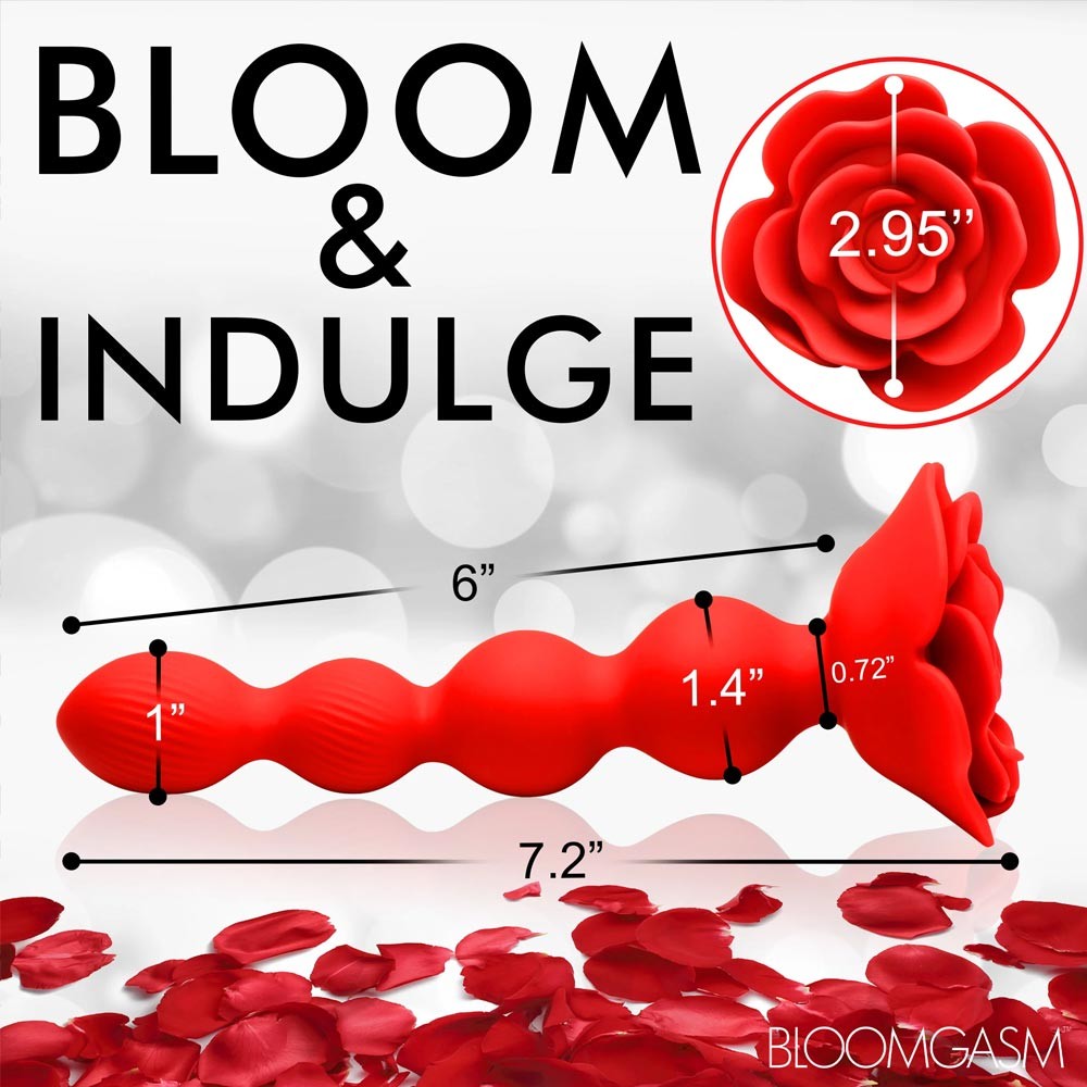 Bloomgasm Rose Twirl 10X Vibrating & Rotating Anal Beads sssss