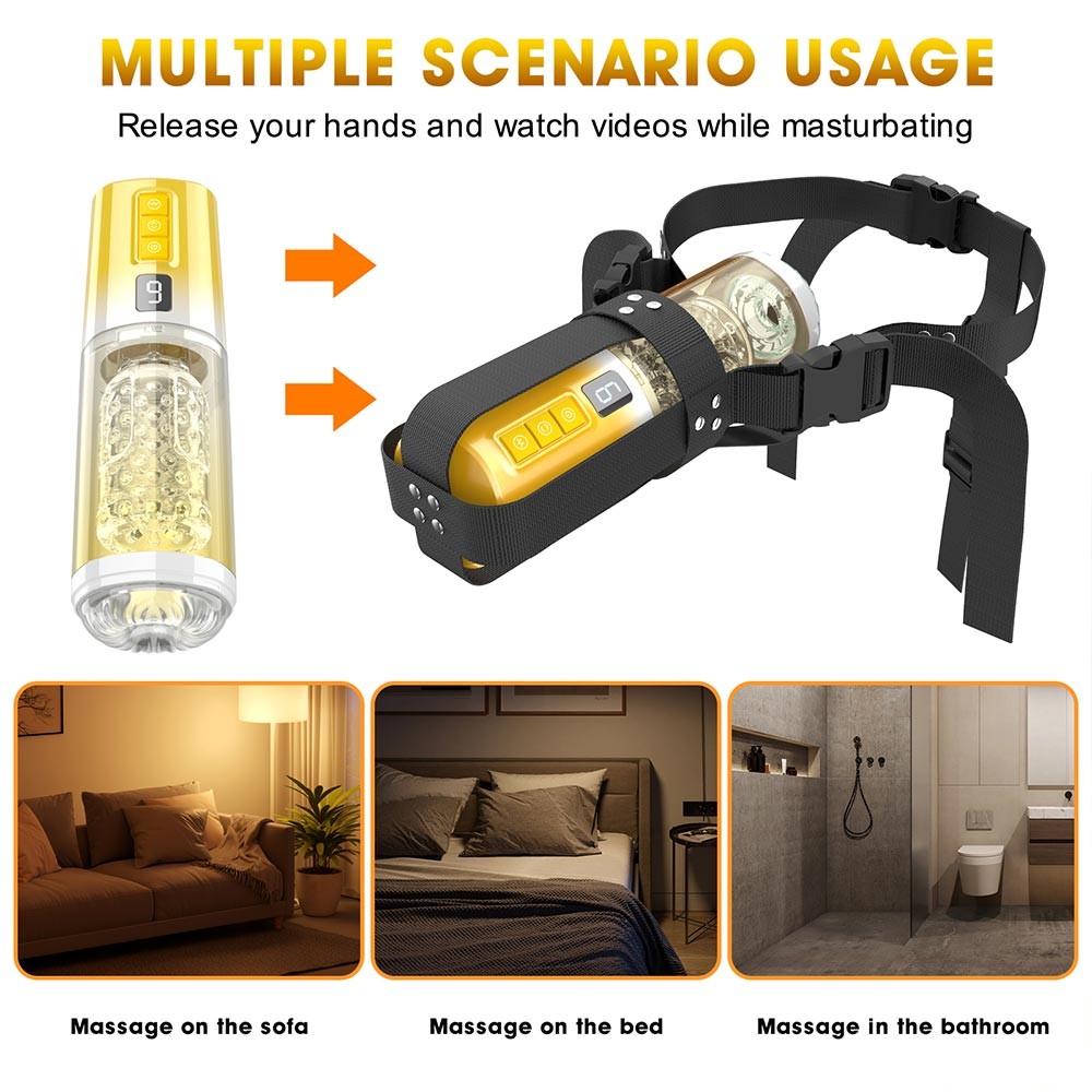 Aierle 9 Thrusting& 9 Rotating Wearable Strap On Masturbator s