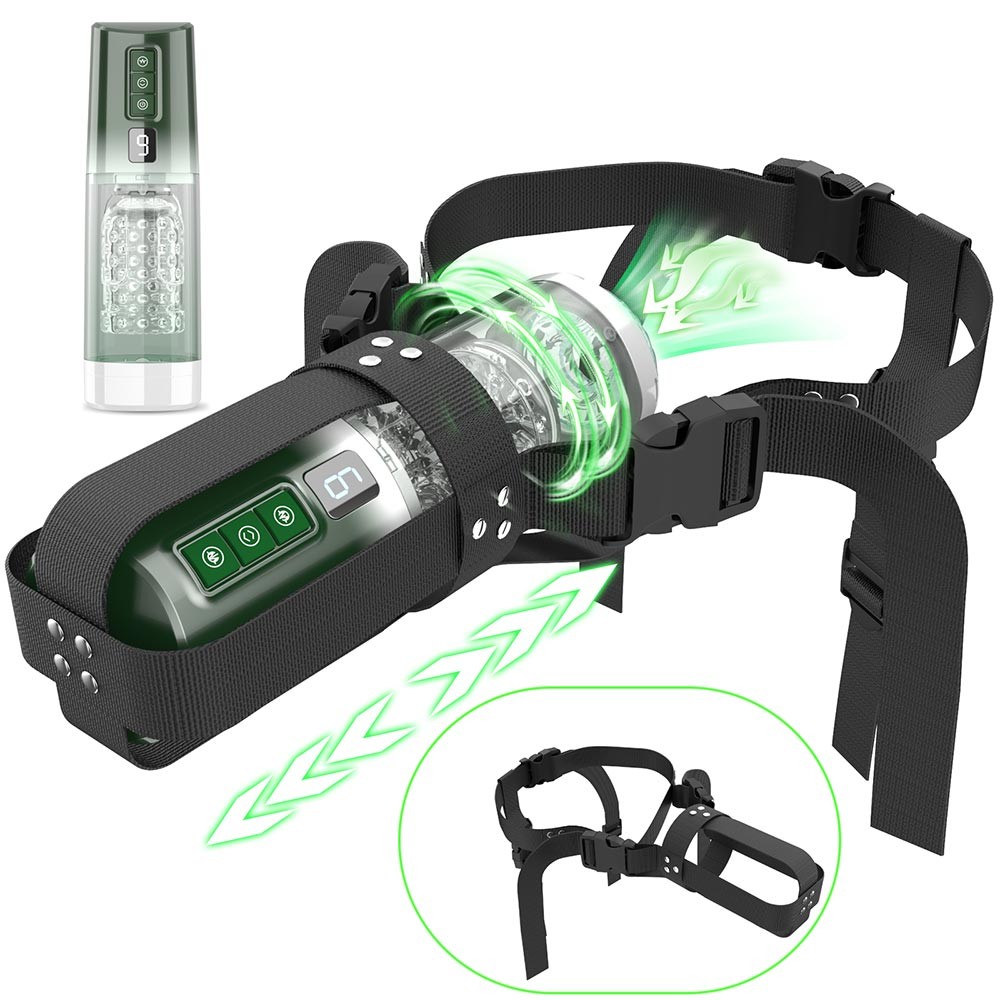 Aierle 9 Thrusting& 9 Rotating Wearable Strap On Masturbator sssss