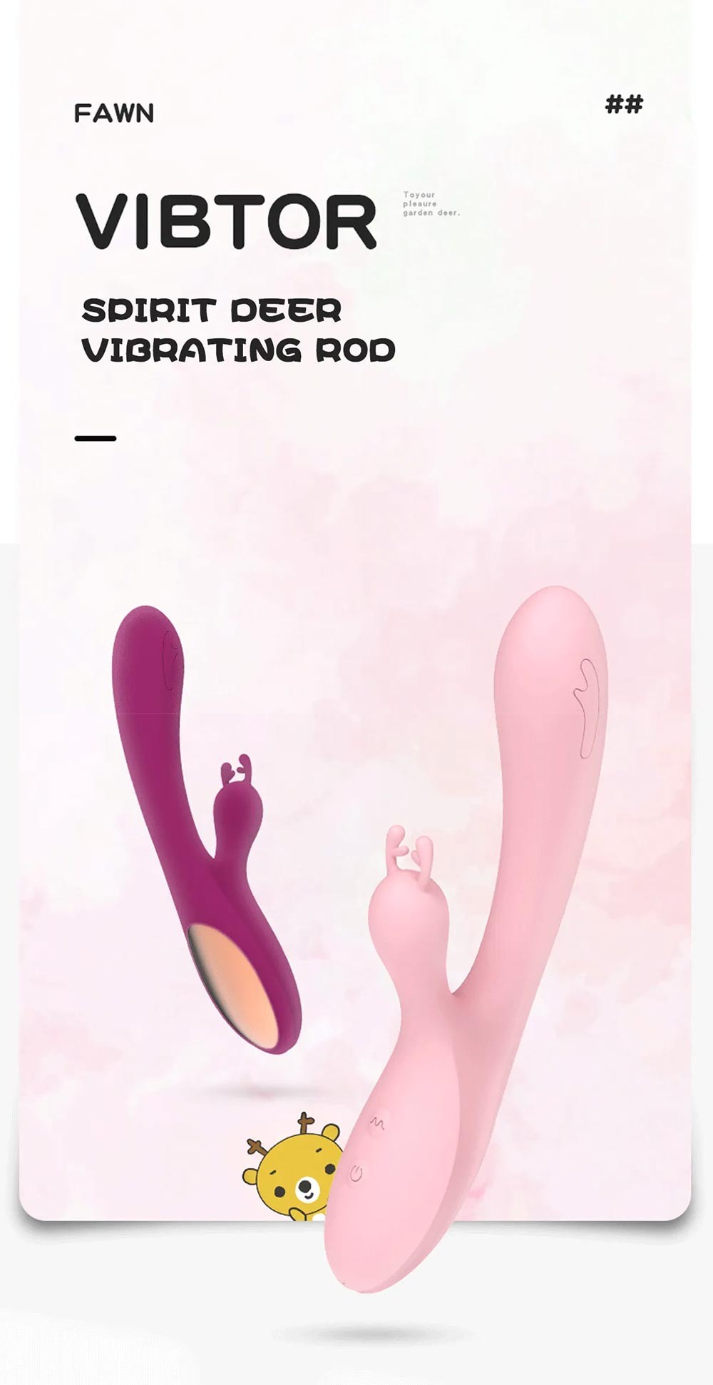 LILO Dual Motor Rabbit Vibrator G-Spot Vibrating Spear with 10 Frequency Modes