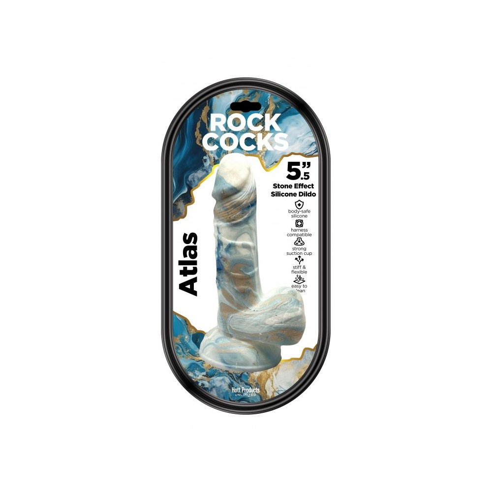 Rock Cocks - Atlas Marble Silicone Dildo 5.5 In with Suction Cup